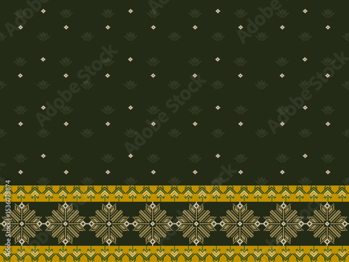 Traditional Ukrainian cross-stitch Detailed vector Illustration for textile printing design, on pixels pastel tones