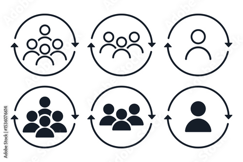 Returning visitor icon. Illustration vector