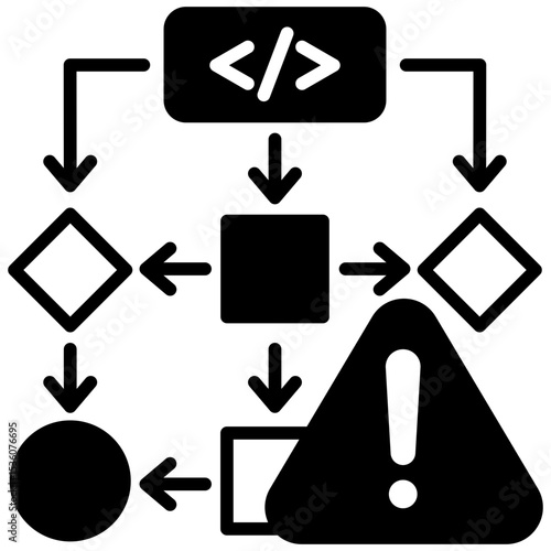 Anomaly glyph icon, use for machine learning, education, technology industry, UI, UX kit, app and web development, digital or print.