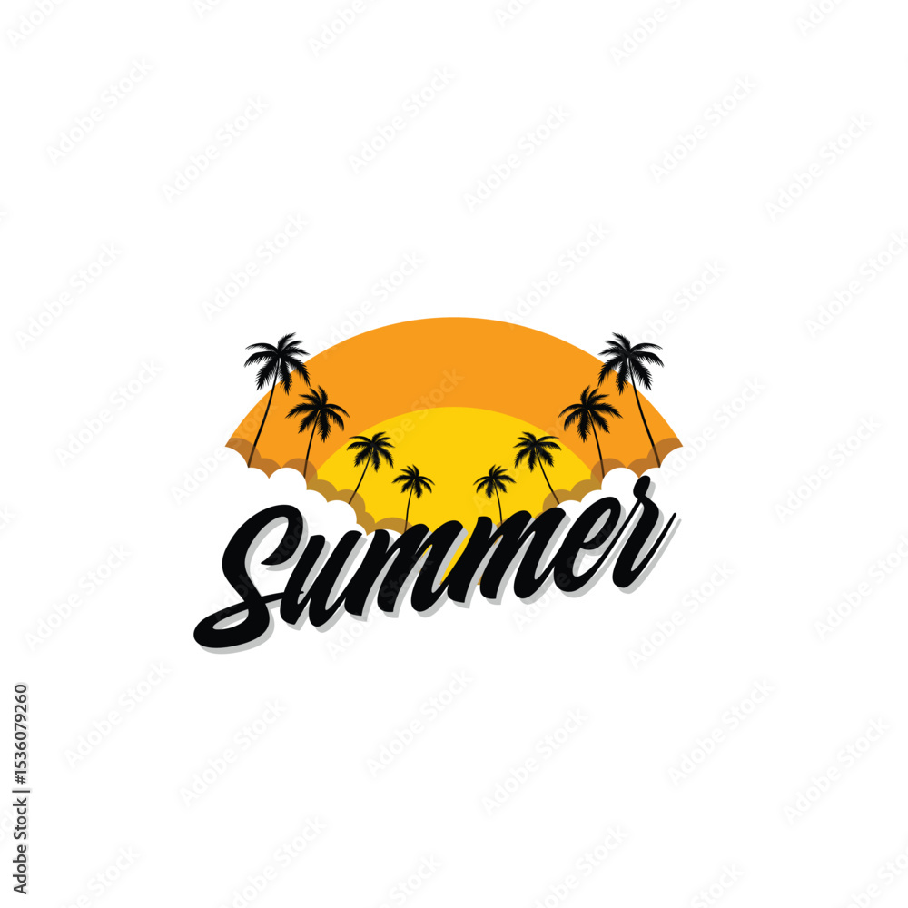 Naklejka premium Summer time emblem or logo or label or t-shirt vector image