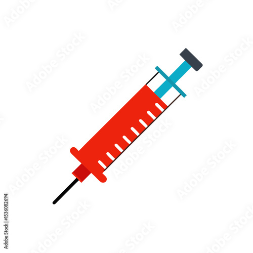 syringe on white background  
