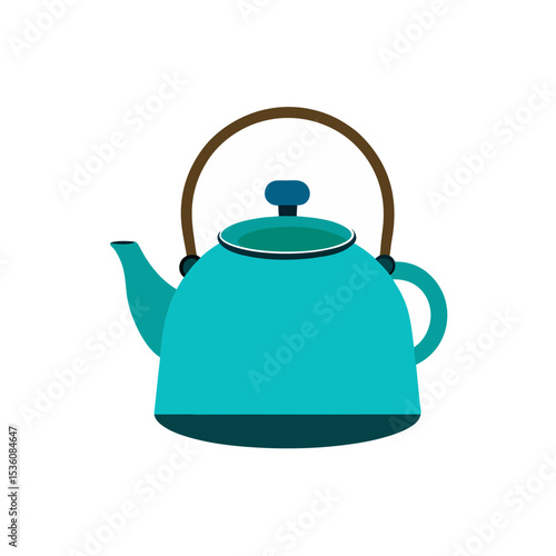 tea kettle on white background  