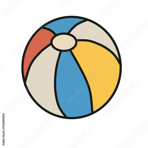beachball, 비치볼 일러스트 (여름 놀이용품, 바다)