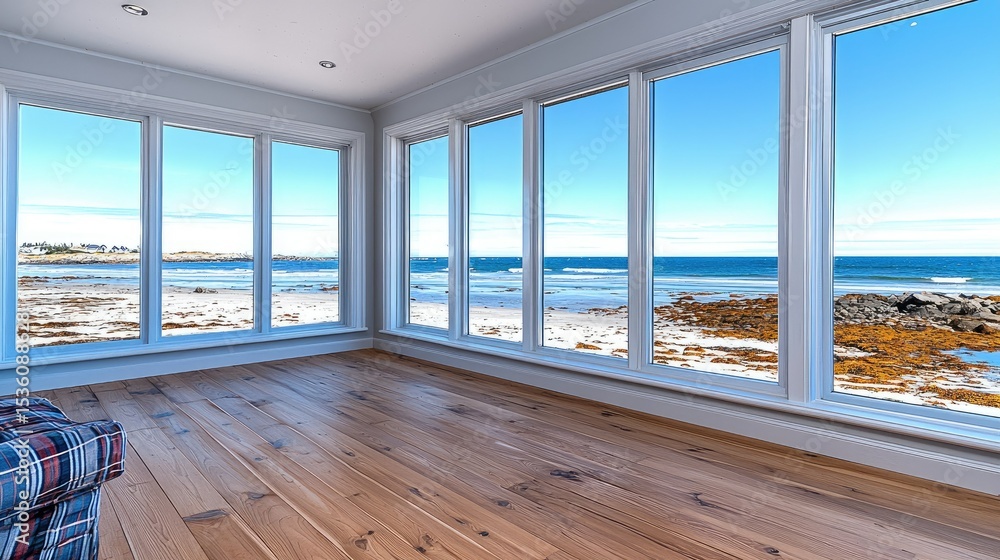 Fototapeta premium Coastal View from Sunroom