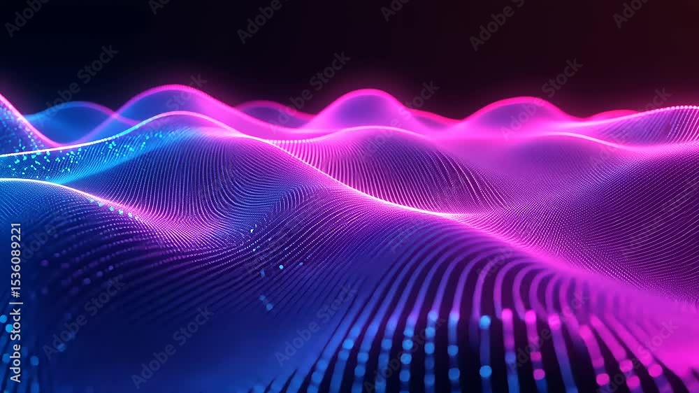 Vibrant digital wave patterns in pink and blue hues, creating a mesmerizing abstract background scene Vibrant digital wave patterns in pink and blue hues, creating a mesmerizing abstract background scene