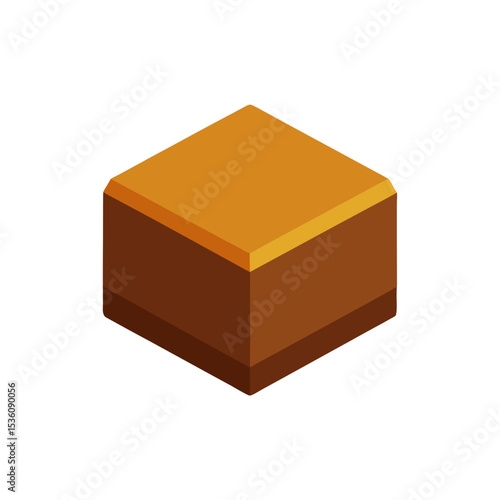 fudge square on white background  