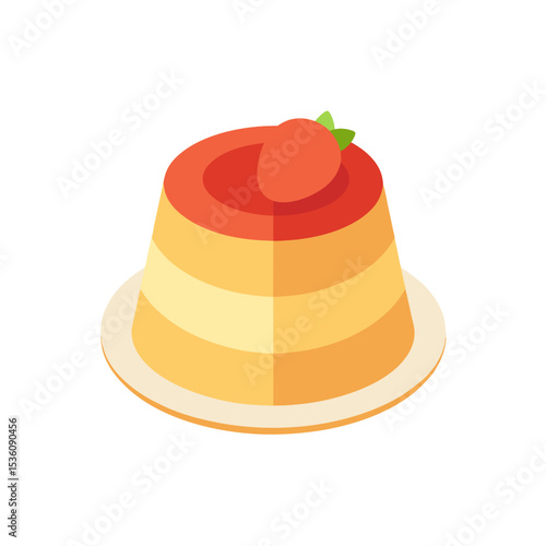 panna cotta on white background .svg