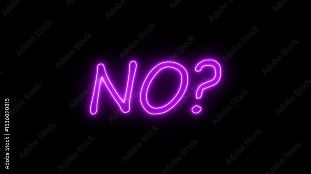 Animated glowing flickering neon inscription no. neon no text animation Animated glowing flickering neon inscription no. neon no text animation