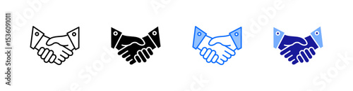 Handshake Multiple Style Icon Set Vector 