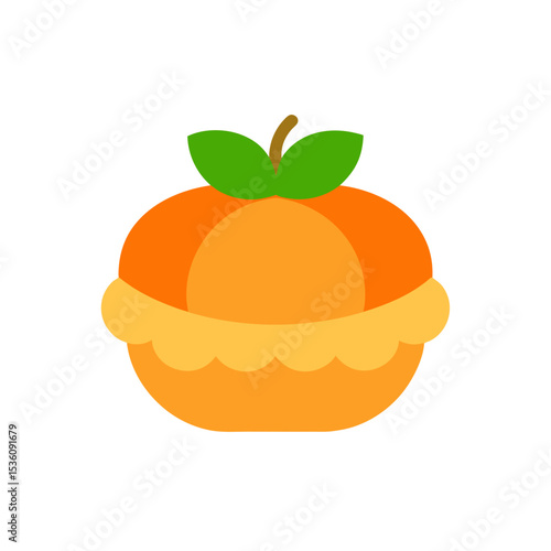 peach cobbler on white background  