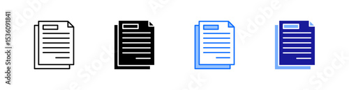 Agreement Multiple Style Icon Set Vector 
