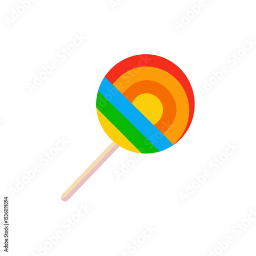 rainbow lollipop on white background .svg