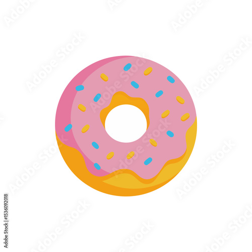 sprinkled donut on white background 