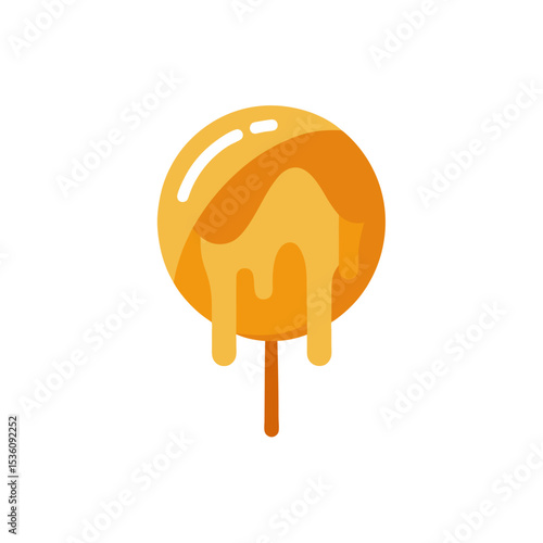caramel drizzle on white background