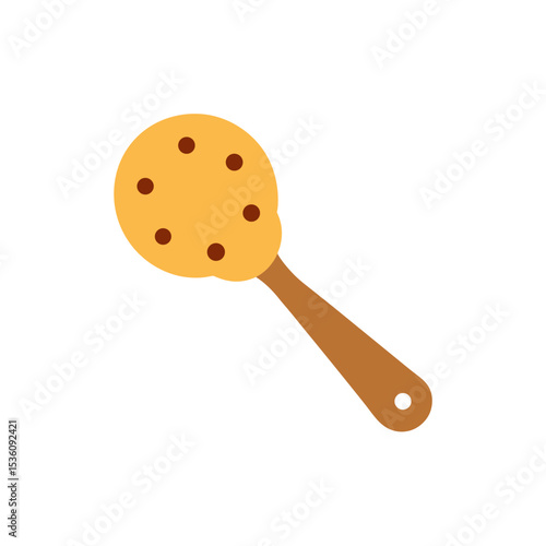 cookie dough scoop on white background 