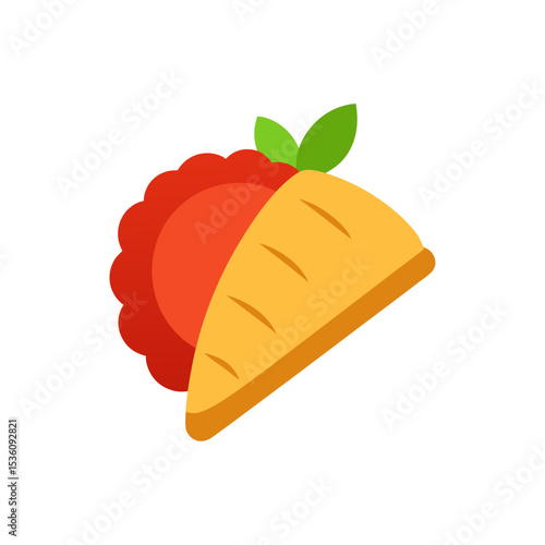apple turnover on white background  .svg