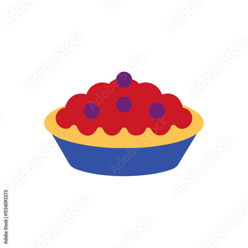 berry cobbler in dish on white background  