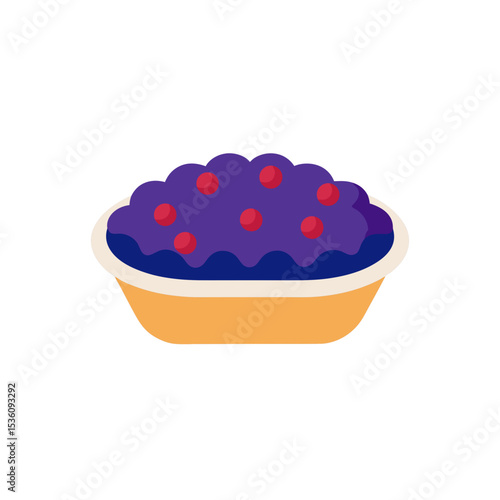 berry cobbler in dish on white background  .svg