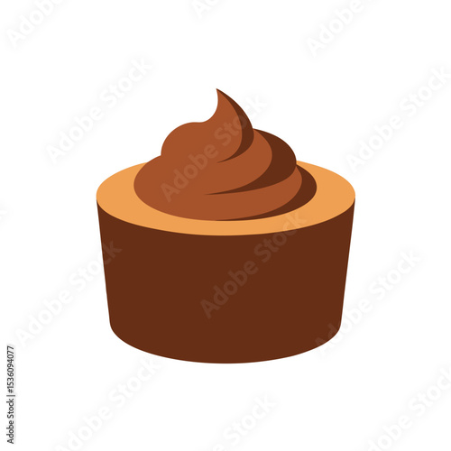 chocolate mousse on white background  