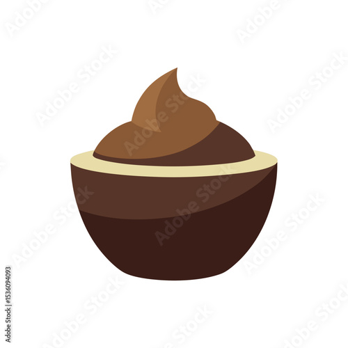chocolate mousse on white background .svg