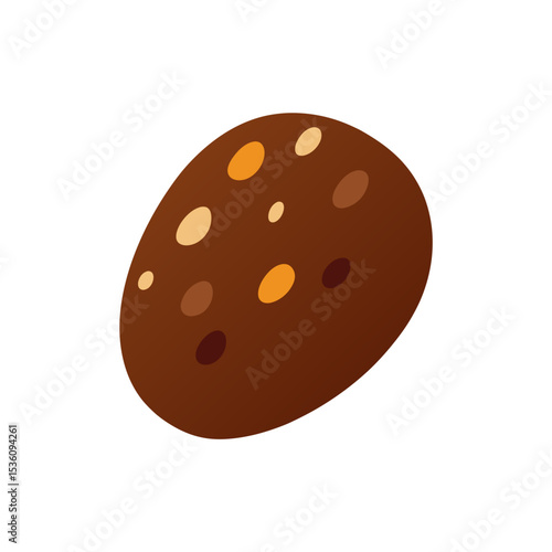 chocolate covered raisin on white background 
