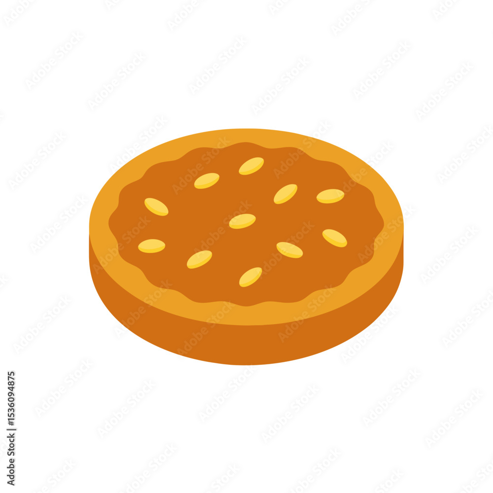 almond tart on white background almond tart on white background