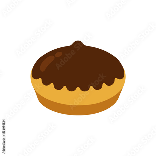 mini chocolate tart on white background .svg