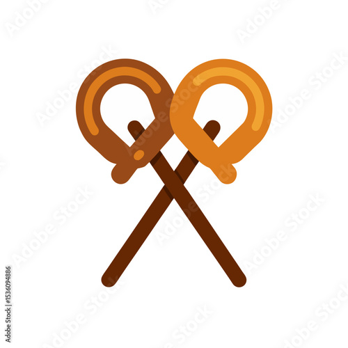 chocolate dipped pretzel sticks on white 