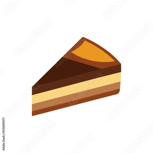 chocolate mousse cake slice on white 