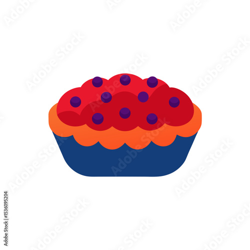 mixed berry cobbler on white background .svg