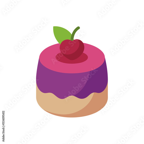berry mousse on white background 