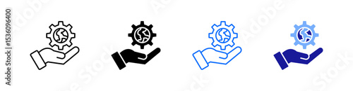 Csr Multiple Style Icon Set Vector 