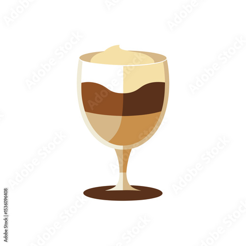 tiramisu dessert glass on white background .svg