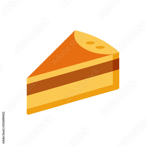 honey cake slice on white background .svg