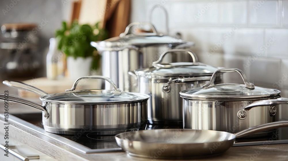 Stainless Steel Cookware Set Modern Kitchen Pots Pans Cooking Utensils Premium Quality Professional Grade Durable Design Elegant Kitchenware Set new food chef home meal lids lunch Stainless Steel Cookware Set Modern Kitchen Pots Pans Cooking Utensils Premium Quality Professional Grade Durable Design Elegant Kitchenware Set new food chef home meal lids lunch