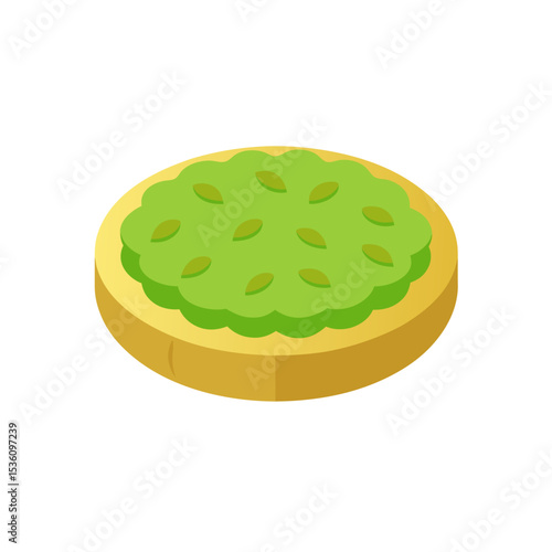 pistachio tart on white background .svg
