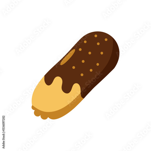 chocolate dipped biscotti on white background