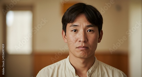 Portrait of a serious Asian man