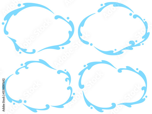 水飛沫の模様の不定形の横フレームセット