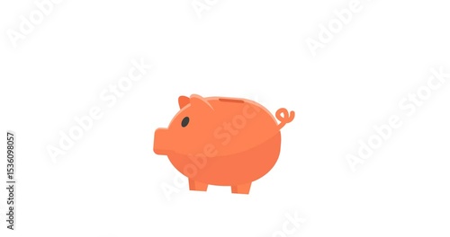 Animated piggy bank icon representing savings, financial planning, and money management. Ideal for use in banking apps, fintech platforms, personal finance tutorials, educational content, and e-commer