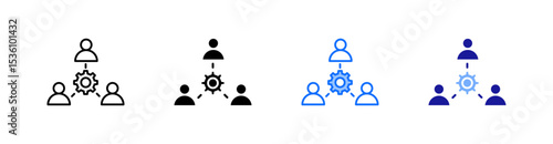 Third Party Multiple Style Icon Set Vector 