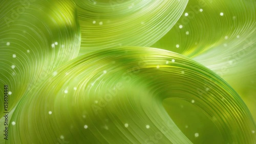 Abstract green background with flowing lines and bokeh effect creating a smooth and elegant design