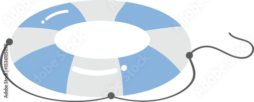 파랑 흰색 구명튜브 아이콘 - 수영용품
