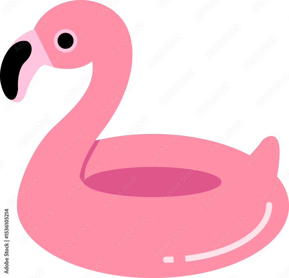 Fototapeta premium 핑크색 플라밍고 놀이 튜브 아이콘