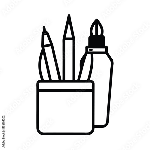 Comprehensive art supplies kit vector illustration brushes paints pencils and more