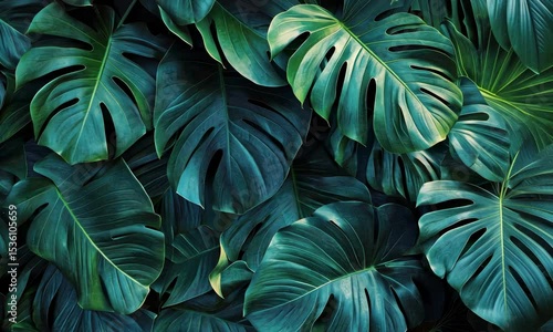 Wallpaper Mural green leaves background Torontodigital.ca