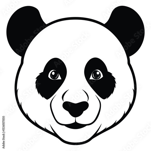 Striking panda face design presents a simple and appealing minimalist animalistic expression