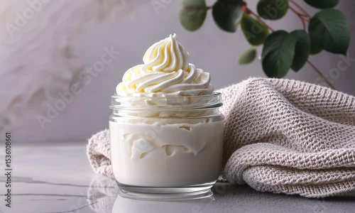 vanilla ice cream with whipped cream