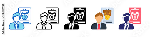 Portfolio Manager Multiple Style Icon Set Collection.