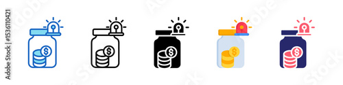 Emergency Fund Multiple Style Icon Set Collection.